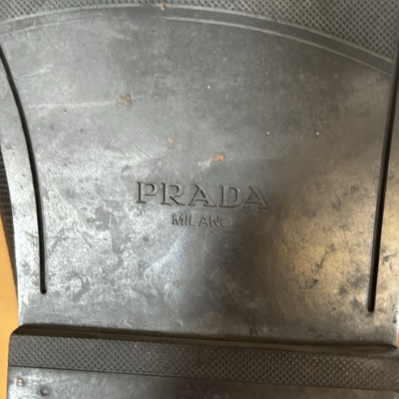 Prada men’s black leather slides criss cross - Picture 3 of 6
